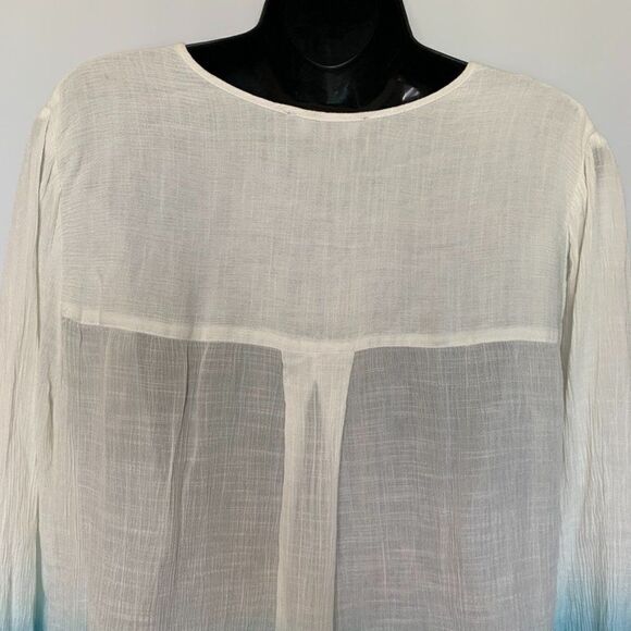 Nine West Jeans Ombre 3/4 Sleeve Blouse - Picture 7 of 10